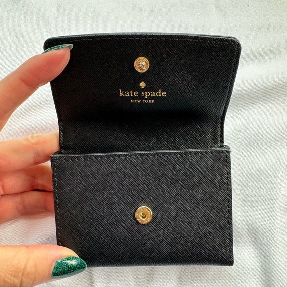 Kate Spade card holder wallet in black saffiano - Picture 6 of 7